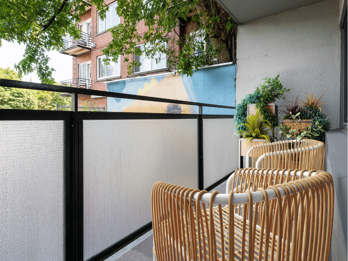 Virtually staged balcony at Le Hill-Park.